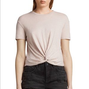 MAllSaints Carme Fifi Twist Front Crop Tee XS
